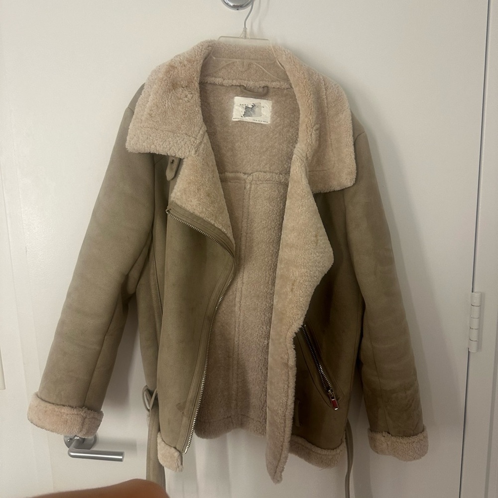 Zara double faced oversized Sherpa jacket